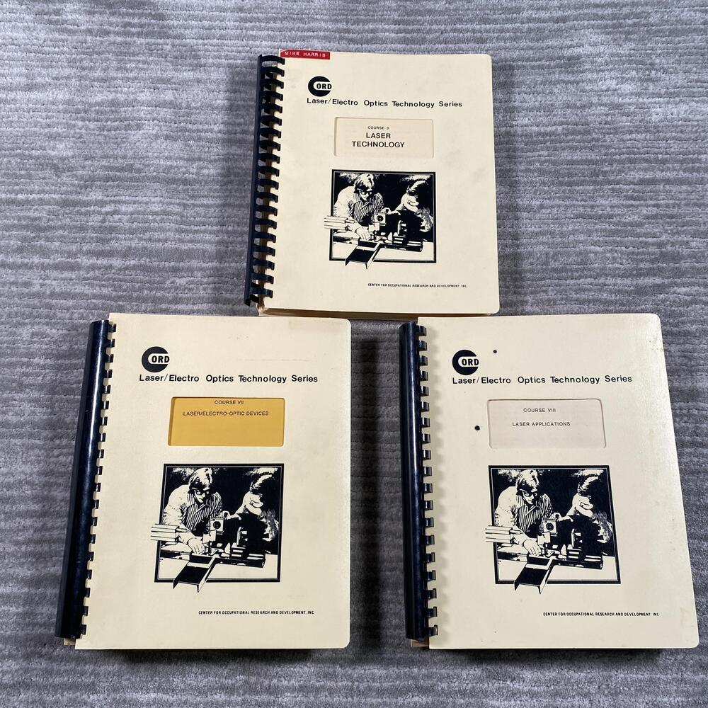 Vintage 1983 Laser/Electro Optics Technology Series Courses 3 7 8 CORD Manuals